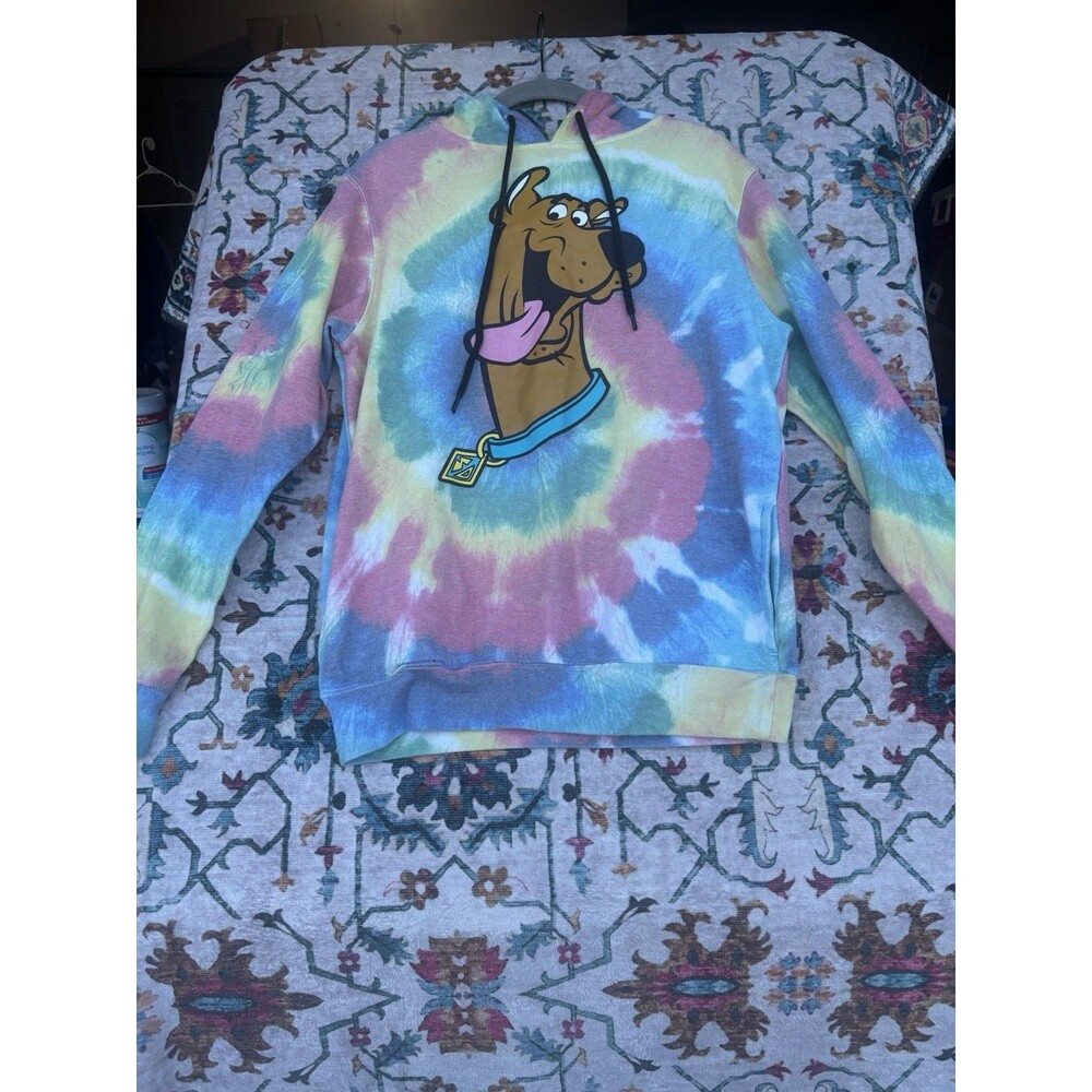 Scooby-Doo Rainbow Tie Dye Graphic Pullover Hoodie Small